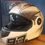 kask Rapido-x RX Z19 ( beyaz grafik )