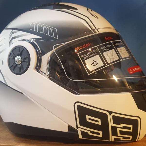 kask Rapido-x RX Z19 ( beyaz grafik )